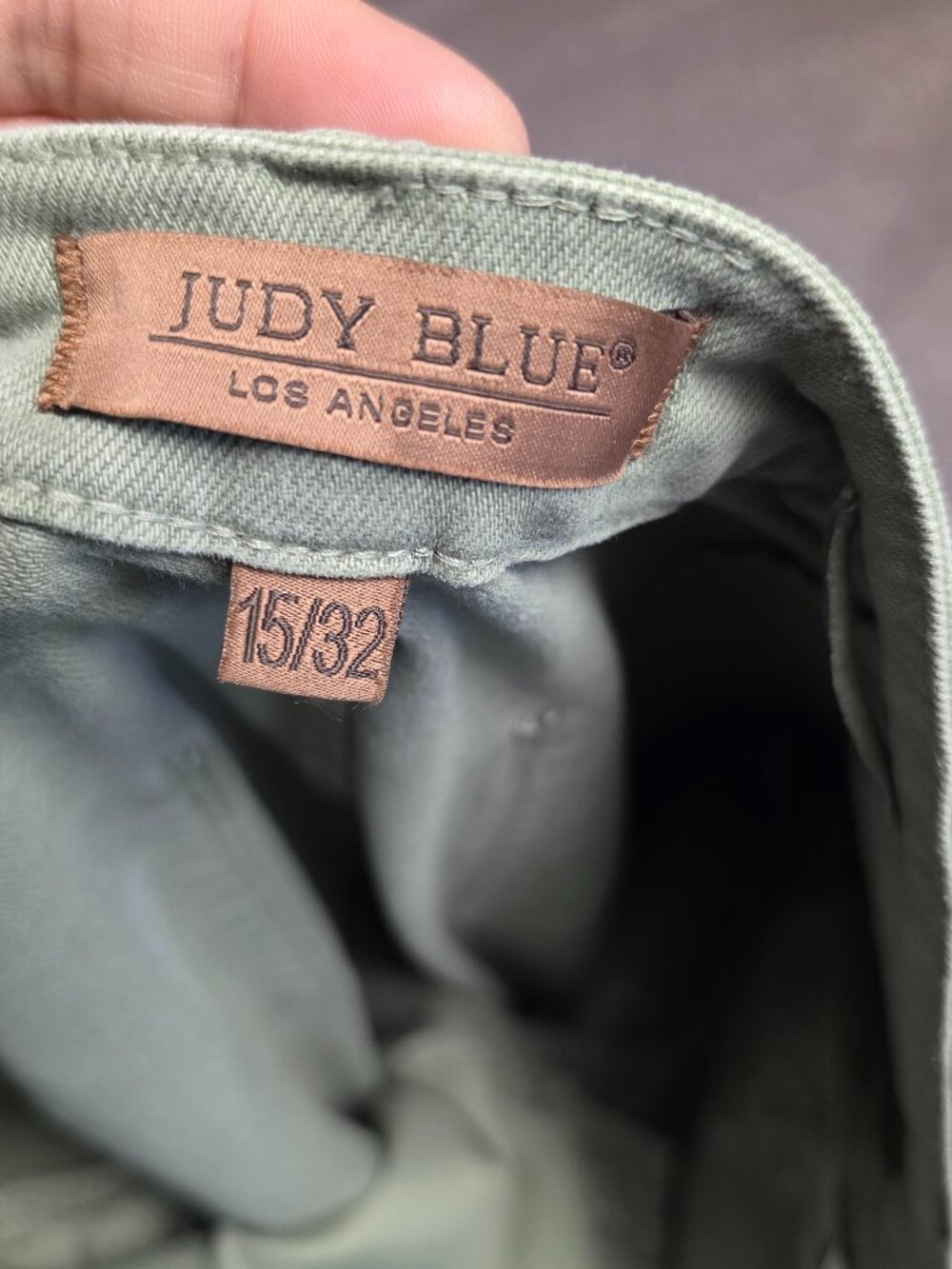 NWT Judy Blue High Waist Wide Leg Jeans Sage Green Size 15/32 Stretch Denim - Picture 3 of 6